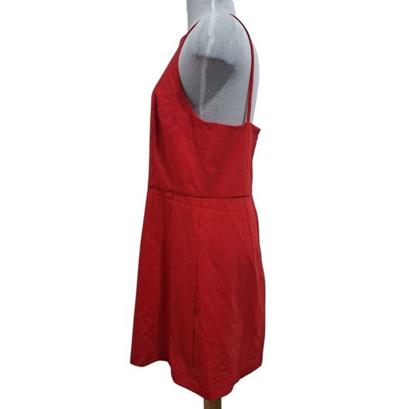 French Connection Whisper Square Neck Mini Dress Size 12 Royal Scarlet NWT - Picture 4 of 13
